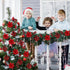 60 6 Poinsettia Pcs Silver Styles Christmas Artificial Flowers with Glitter Berries Stems Tree Picks for Christmas Tree