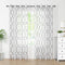 Moroccan Embroidered Semi Sheer Curtains, 108" Long Linen Textured Grey White Geometric Drapes for Living Room
