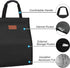 Insulated Lunch Bags for Women - Reusable Lunch Tote with Internal Pocket, Adult Lunch Tote Bag for Work - Black
