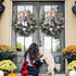 Buffalo Plaid Burlap Bows - 2 Pack 12”x9.4” Large Rustic Farmhouse Decor Tree Topper Check Bow for Fall Wedding