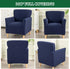 1 Blue,1PC) Stretch Chair Covers with Arms Piece Accent Chair Cover Banquet Armchair Slipcover Ice Patterned Jacquard