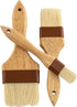 Durable Hardwood 1, 2, 3in Boar Bristle Pastry Brush Set for Basting Meat, Spreading Butter, BBQ Sauce or Marinades