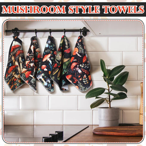 Noveread 36 Pack Mushroom Reusable Cleaning Cloths Washable Cotton Kitchen Towels for Home (Stylish Color)