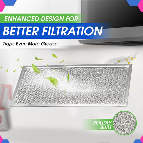 Microwave Filter Replacement, 5.78" x 12.91", Fits W10208631A Whirlpool, Aluminum Mesh Screen Grease Filter