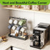 Coffee Mug Holder with Hooks, 14 Capacity 2 Tier Mug Tree Holder Rack for Countertop, Storage Base for Coffee Pods
