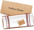 48 Inches 100% 14 48 Inch Solino Home Linen Table Runner - French Stripe, Pure Linen Burgundy and White Farmhouse Table