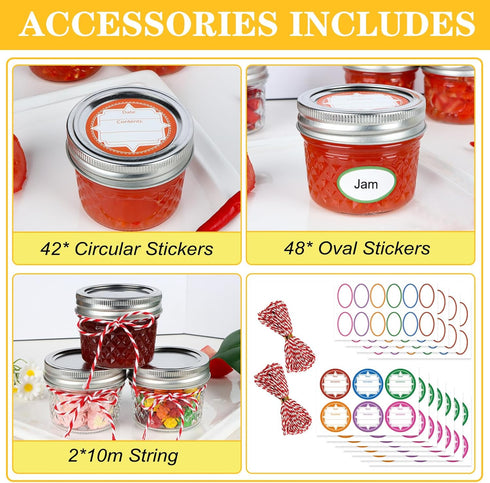 UrSpeedtekLive 40 Pack 4 oz Mason Jars with Regular Lids and Bands, Small Canning Jars, Mini Glass Jars for Jelly Jam