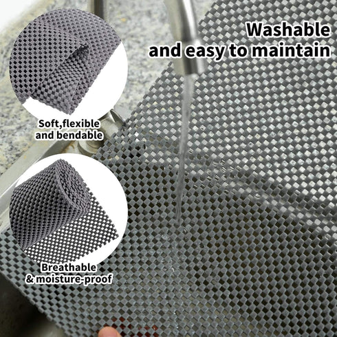 Ruisita Non-slip Mat Area Rug Pad, Anti Slip Gripper Roll Rubber Matting for Home, Office, Cars (Gray, 30 x 200 cm)