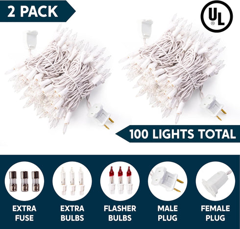 Indoor,200(2x100) Light,43FT Joiedomi Christmas String Lights Mini Warm Fairy Lighting Decor for Patio Dorm Classroom