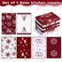 Tatuo 6 Pcs Christmas Kitchen Towels, Snowflake Merry Christmas Tree Dish Towels, Absorbent Hand Towels for Home