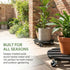 2 Packs 360Lockable 14") ZXZYHFTY Round Wooden Plant Stand with Wheels, Rolling Plant Stand with Wheels for Vertical