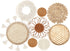Marsui Set of 8 Boho Wall Hanging Set - Woven Rattan, Bamboo