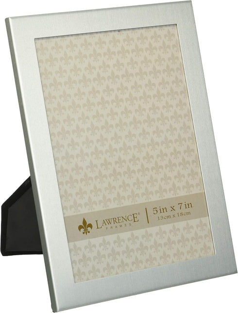 Lawrence Frames Brushed Silver Metal Picture Frame, 5 by 7 Inch