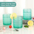 Vintage Glassware Drinking Glasses Set of 6, 12 oz Hobnail Glass Cups with 1 Cleaning Brush