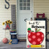 Welcome Back to School Garden Flag 12x18 Inch, Double Sided Love Heart Apple First Day Outdoor House Decoration