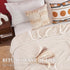 Ailemei Direct Knit Throw Blanket for Bed, Cozy Knitted Throw for Sofa, Office Chair, Fuzzy Couch Decor, Sand