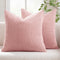 MIULEE Pack of 2 Soft Decorative Square Pillow Covers, 18 x 18 Inch, Pink