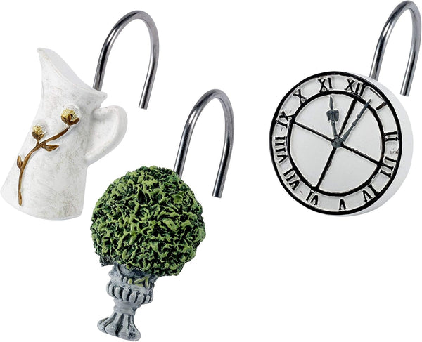 Avanti Linens Shower Curtain Hooks, Set of 12, Chic Home Decor (Modern Farmhouse Collection)