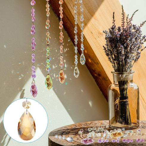 10 Pack 85mm 38mm PATIKIL Teardrop Crystal Chandelier Pendants Beads, Length Chandelier Prisms Parts Ornaments Hanging