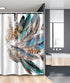 Ambesonne Feathers Stall Shower Curtain, Bird Feathers Print, Fabric Bathroom Decor Set, 54" X 78", Teal Brown