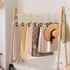 Wooden Pant Hangers, 5-Pack Lightweight Wood Skirt Hangers with Anti-Rust Hook and Adjustable Clips