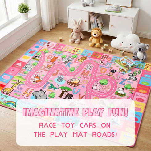 2.5x4 ft ABC Rug for Kids Room Nursery Classroom Rug, Kids Rugs for Playroom Bedroom, Boys Girls Non-Slip Educational