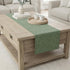 Coffee Table Runner 14x36 inch Short Table Runner with Decorative Stitched Edge