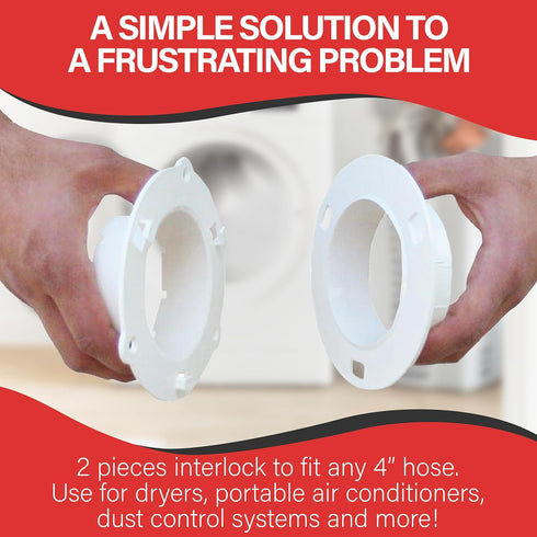 Dryer Dock Dryer Vent, 6" for 4" Tubes, White