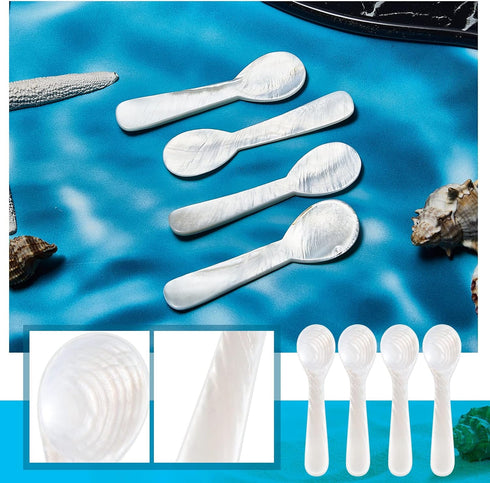 Set of Caviar Spoons Shell Spoon - Mother of Pearl Caviar Spoons for Serving Caviar, Egg, Ice Cream (20 Pieces)