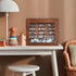 DIIWOODX 300PCS Anxiety Mini Bookshelf Mini Books with Mini Bookshelf Shake Away Your Anxiety Wooden Miniature Book