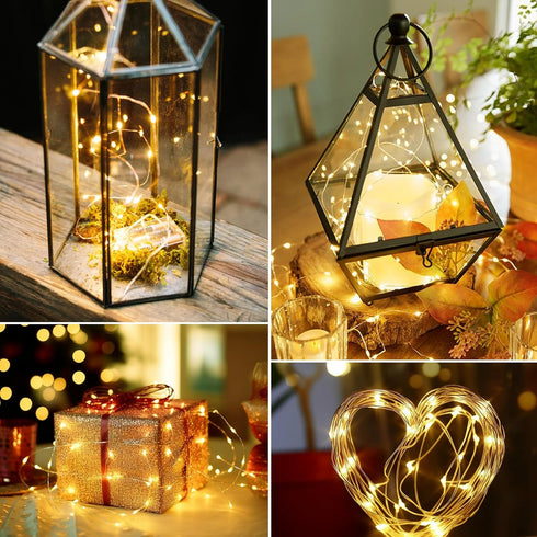 16FT 50LED kolpop Fairy Lights Battery Operated with Timer, Mini String Light Battery Powered, Warm White Tiny