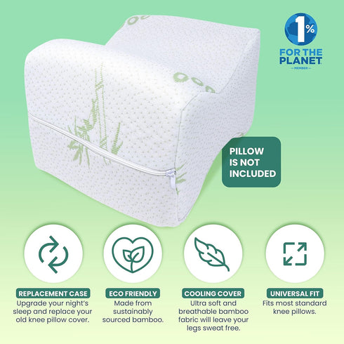2-Pack Washable Replacement Knee Pillow Covers - Soft Cooling Breathable Leg Pillowcases for Universal Fit
