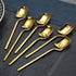 IQCWOOD Coffee Spoons, 5.6 Inches Demitasse Espresso Stainless Steel Small Spoon, Set of 6 Gold Teaspoons