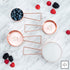 Copper Measuring Cups and Spoons Set – 8-Piece Stackable Stainless Steel Utensils, Stylish Rose Gold Kitchen