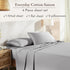 California Design Den 100% Cotton Queen Size Bed Sheets, Deep Pocket, Sateen Weave, Cooling Sheets (Light Grey)