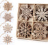 ilauke 20 pcs Unfinished Christmas Wood Snowflake Ornaments - 4 Styles Bulk with Twine for Tree Decorations