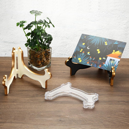 PATIKIL 10" Acrylic Decorative Plate Stand Holder, Foldable Thicken Picture Easel Frame Display for Photos
