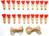 LWR CRAFTS Red Heart Wooden Mini Clothespins, 20 Pieces and Jute Cord, 8ft