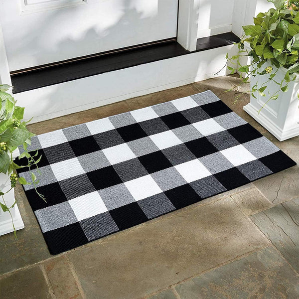 Buffalo Plaid Check Rug 23.6 x 35.4 Inches, Cotton Washable Indoor/Outdoor Checkered Rugs