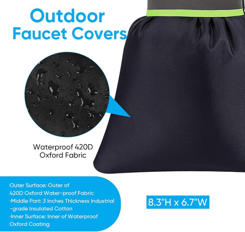 24 Pack 6.7"W 8.3"H Outdoor Faucet Covers for Winter - x Outside Hose Bib Spigot Covers Protector Socks for Winter