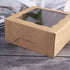 ONE MORE 6" Brown Bakery Boxes with PVC Window for Pie and Cookies, 12 Pack, Natural Kraft Paper