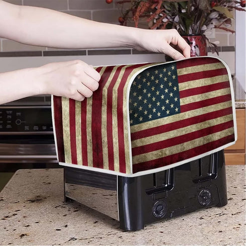 Mumeson American Flag Print Toaster Cover, 4 Slice Dustproof Covers, Stain Resistant Bakeware Protection Decor