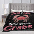 Cozy 40"X50" Crabs Blanket Just A Girl Who Love Crabs Fleece Throw Blanket Super Soft Warm Fuzzy Plush Crab Blanket