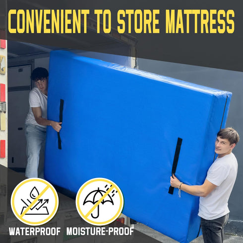Mattress Bag for Moving & Storage of Full Size, Heavy Duty Mattress Cover for Moving with 12 Handles and Dual Zippers