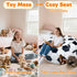 42" 23" Lukeight Soccer Stuffed Animals Storage Bean Bag Chair Cover Only (Ships Empty, No Filling) - Velvet YKK Zipper