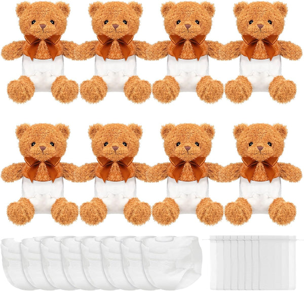 Seenelling 8 Sets Bear Blindfolded Diaper Changing Baby Shower Games Boys Girls Baby