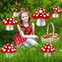 8PCS 3D Mushroom Honeycomb Decor Mushroom Shaped Tissue Paper Pom Decorations for Jungle Wonderland Themed Birthday