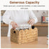 13"L 8"W 7"H StorageWorks Scalloped Water Hyacinth Baskets, Hand-woven Rattan Baskets with Built-in Handles, Cute Baby