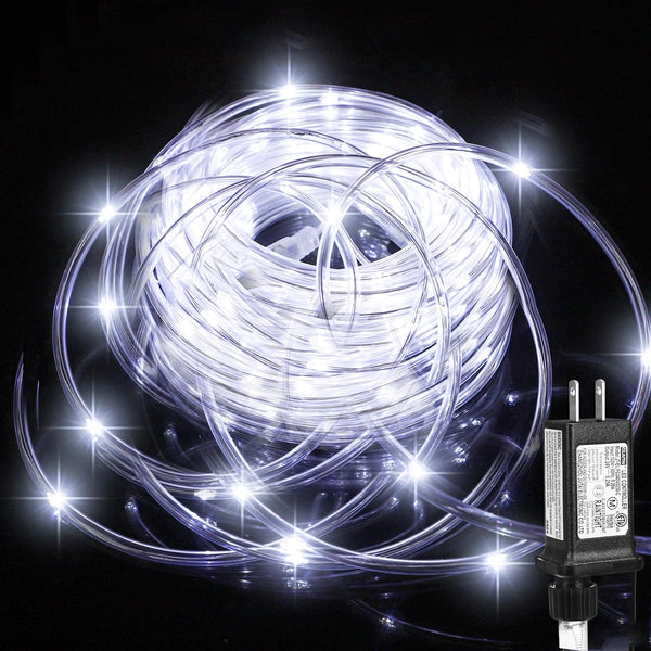 (New) Rope Lights Outdoor, 33FT 100LED 8 Light Modes Outdoor Tube Lights,