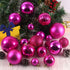 Fuchsia 2.5" Christmas Balls, Shatterproof Hanging Ornaments for Birthday Halloween Holiday Wedding, Set of 18pcs